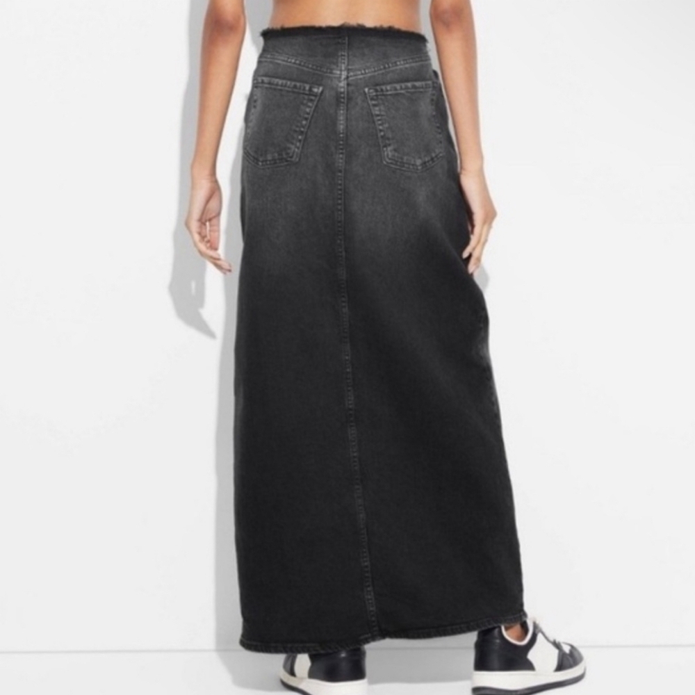 Women's Low-Rise Denim Midi Skirt - Wild Fable Black 0 - Picture 3 of 16
